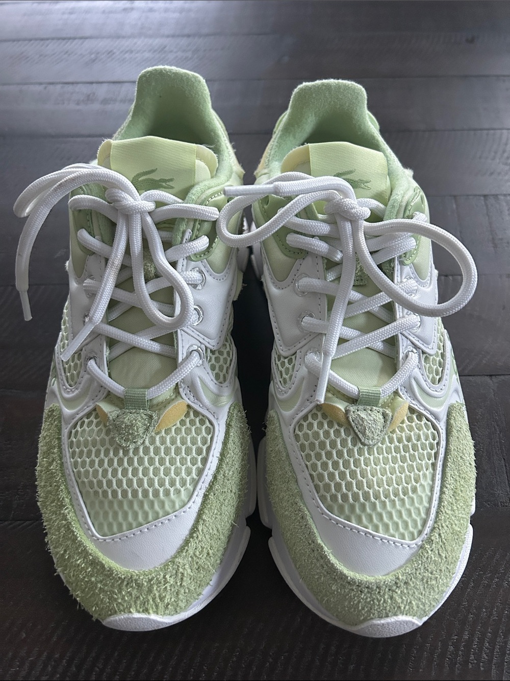 Lacoste Mint Green and White Women's Sneakers